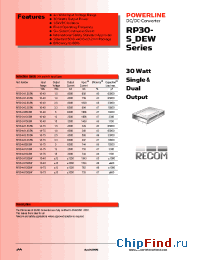 Datasheet RP30-2412SEW manufacturer Recom